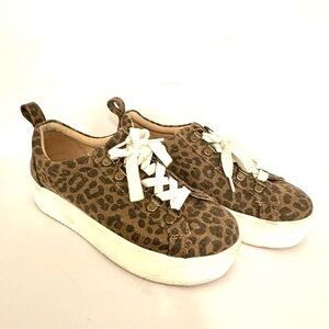 Yellow Box Cheetah Platform Sneakers Size 7